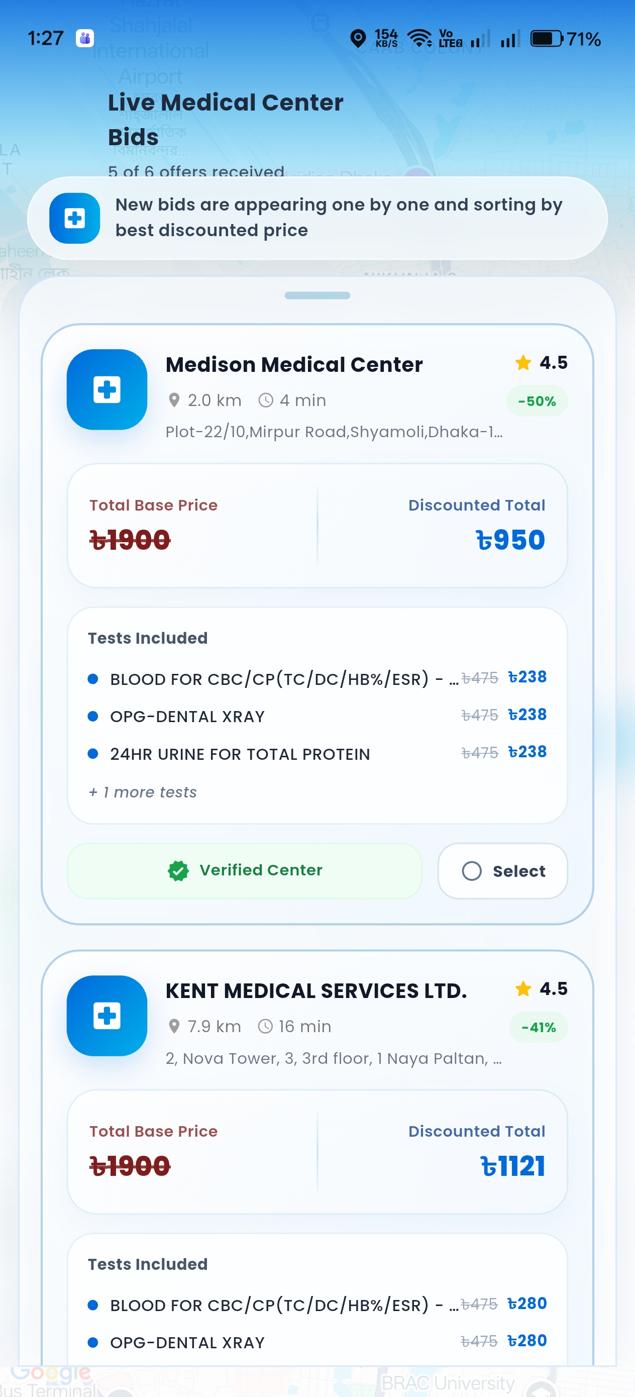 Complete Ready Health side-by-side medical center offer comparison